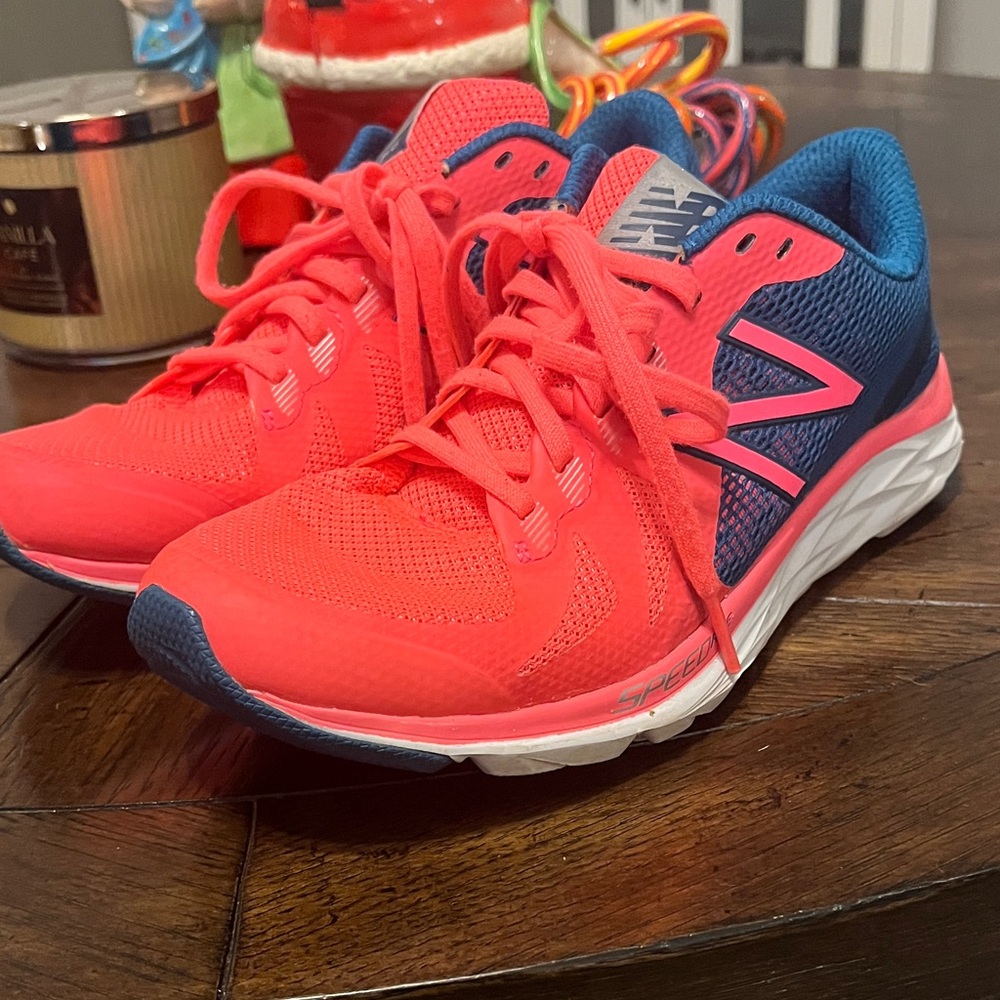 New Balance Coral and Navy Athletic Shoes